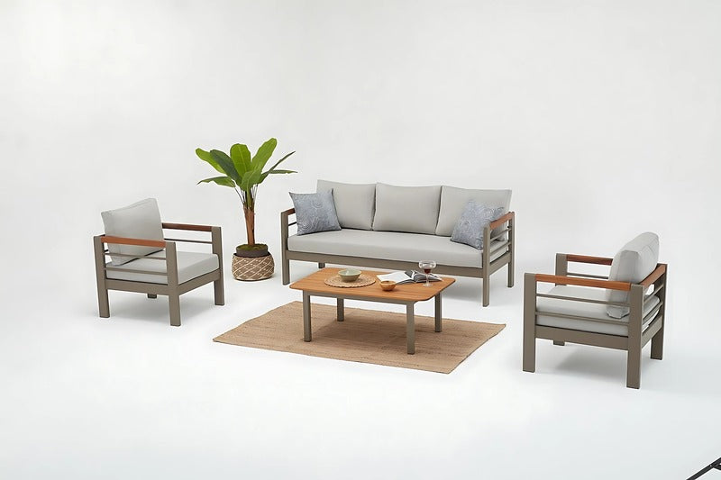 Ravenna 4 - Piece Aluminum Sofa Seating Group with Cushions