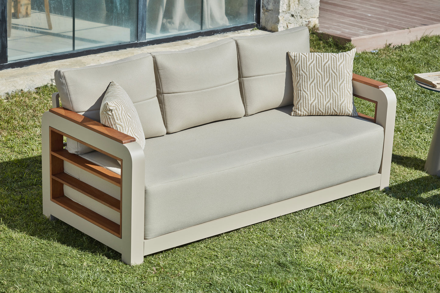 Monza Aluminum Garden Balcony Seating Group with Coffee Table
