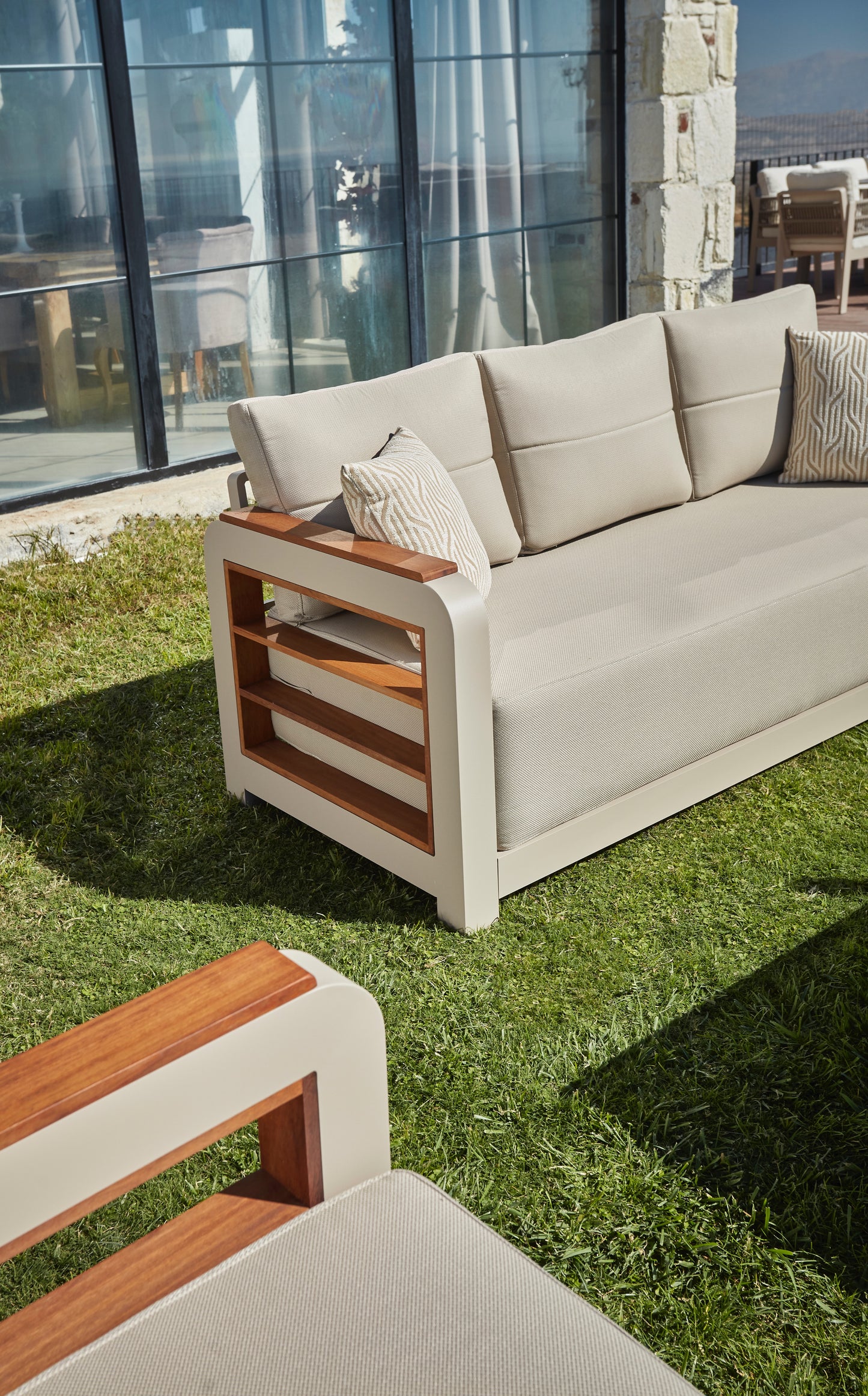 Monza Aluminum Garden Balcony Seating Group with Coffee Table