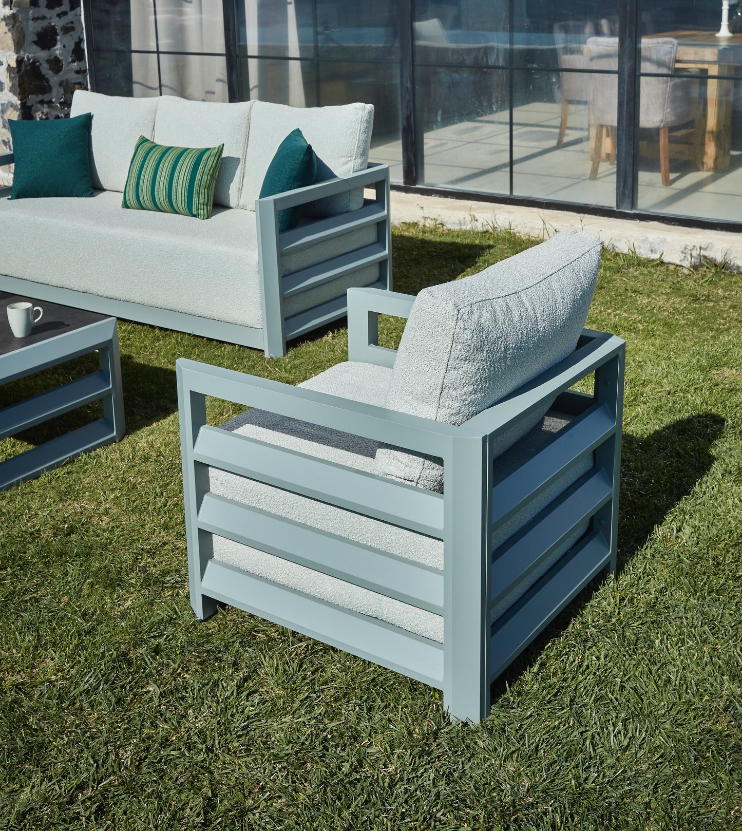 Mastro Aluminum Garden Balcony Seating Group with Coffee Table