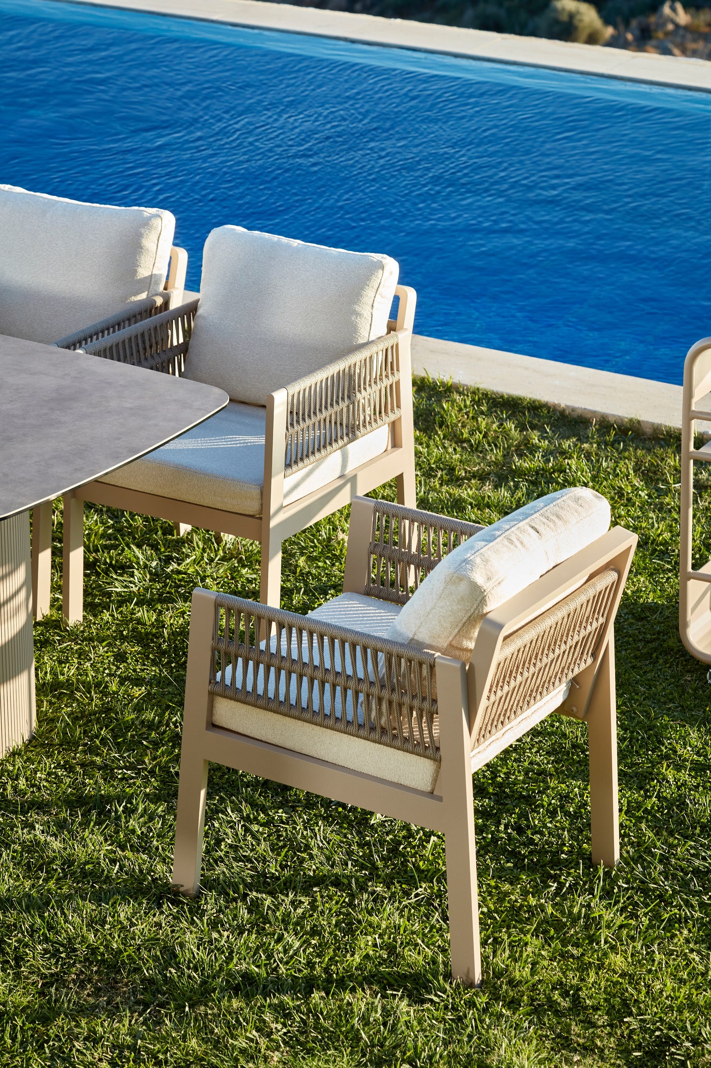 Aperta 9 Pieces Rectangle Ceramic Top Aluminum Outdoor Patio Dining Set for 8 Person