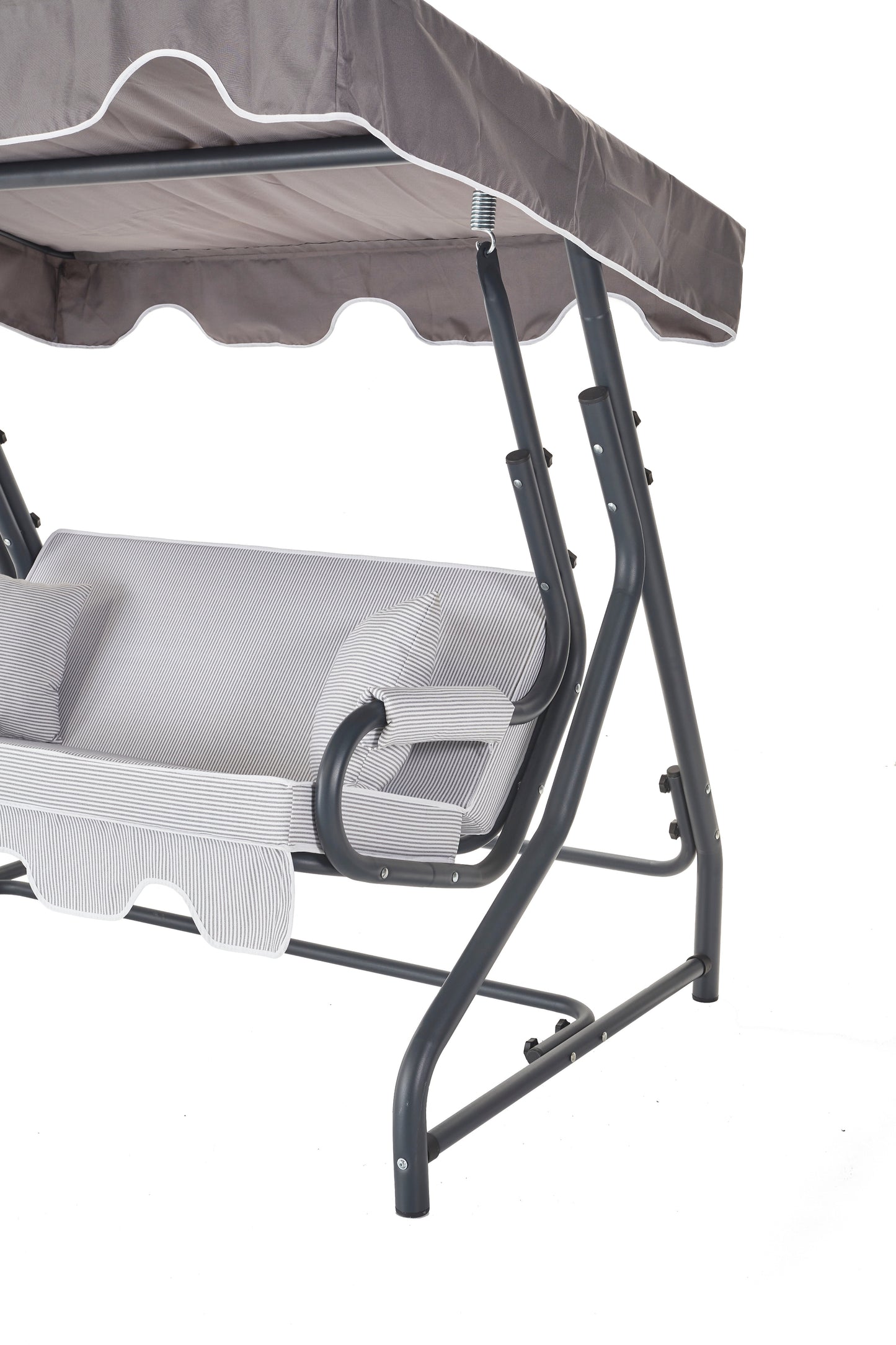 Tetto 2-Seat Porch Swing with Adjustable Backrest, Cushions, and Pillows Included