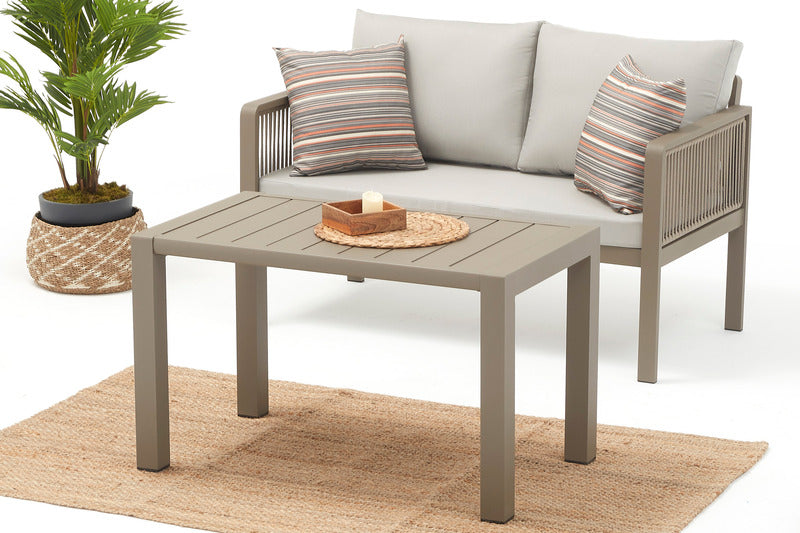 Amorino Aluminum Outdoor Furniture Set 4-piece Patio Conversation Sofa set with Coffee Table