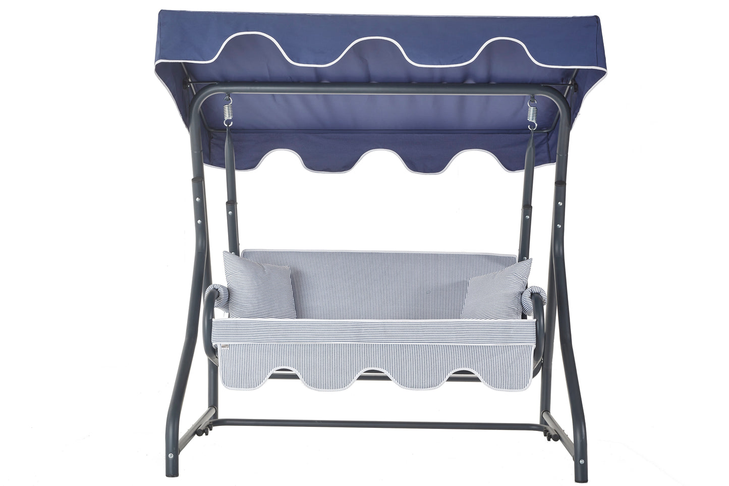 Tetto 2-Seat Porch Swing with Adjustable Backrest, Cushions, and Pillows Included
