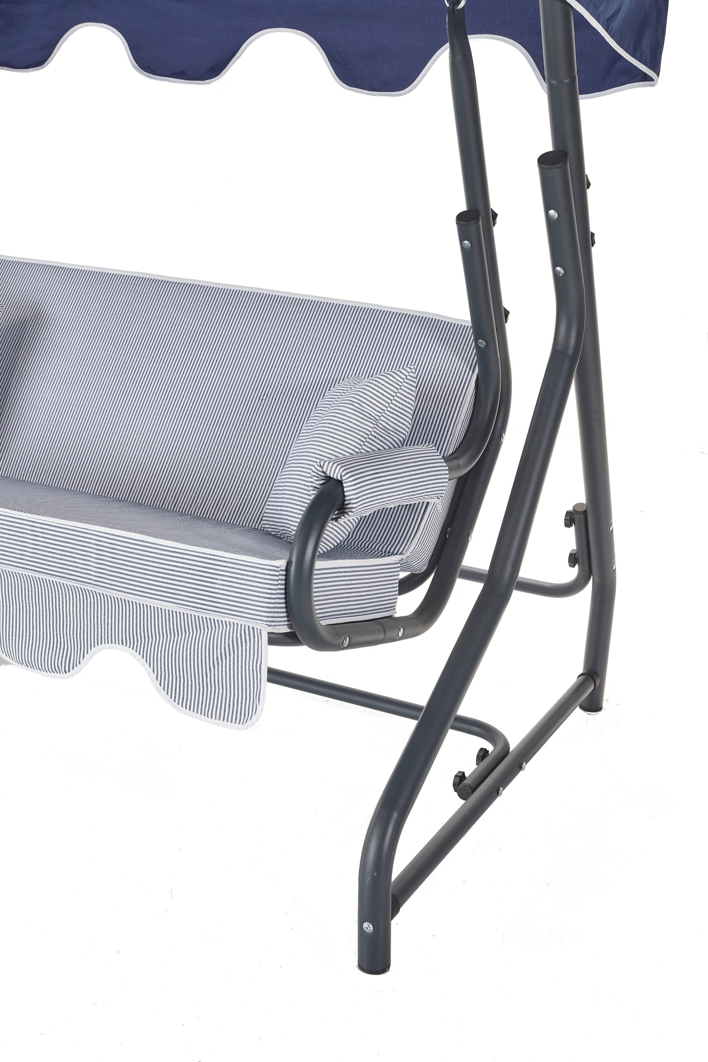 Tetto 2-Seat Porch Swing with Adjustable Backrest, Cushions, and Pillows Included