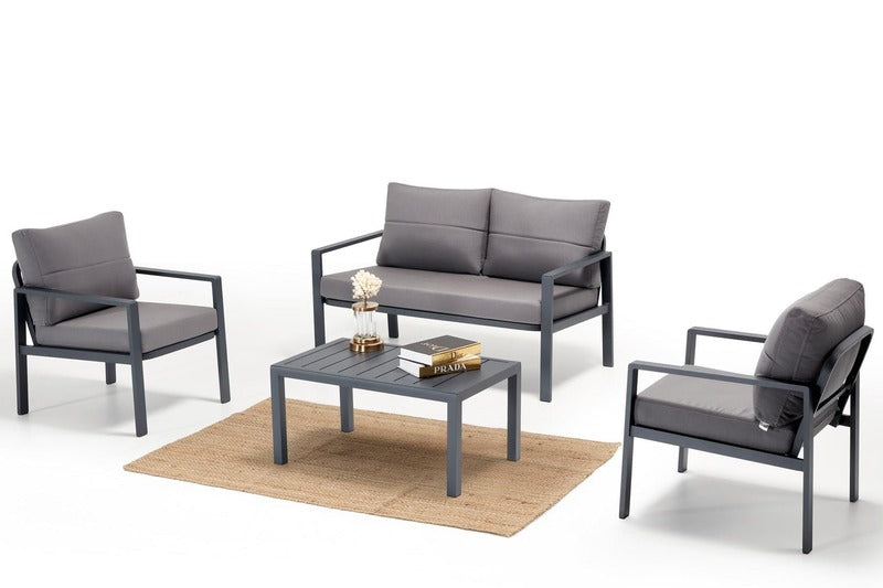 Sicilia Gray 4-Piece Aluminum Patio Set – Durable & Elegant
