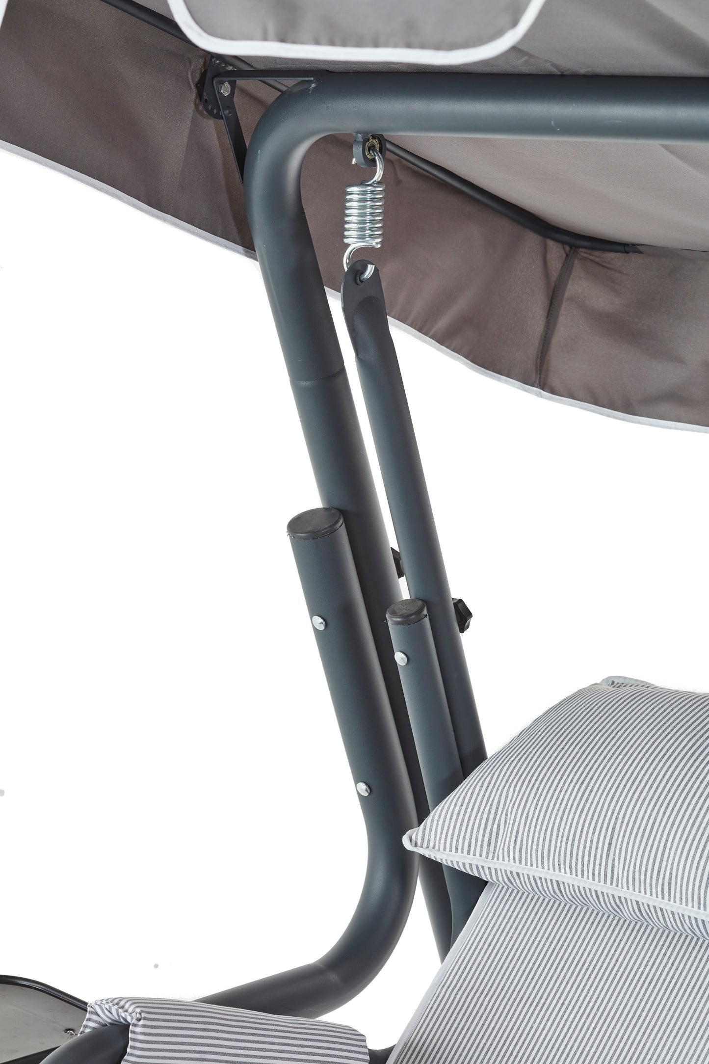 Oscillazione 3-Seat Garden Swing with Adjustable Canopy, Cushions, and Cup Holders Included