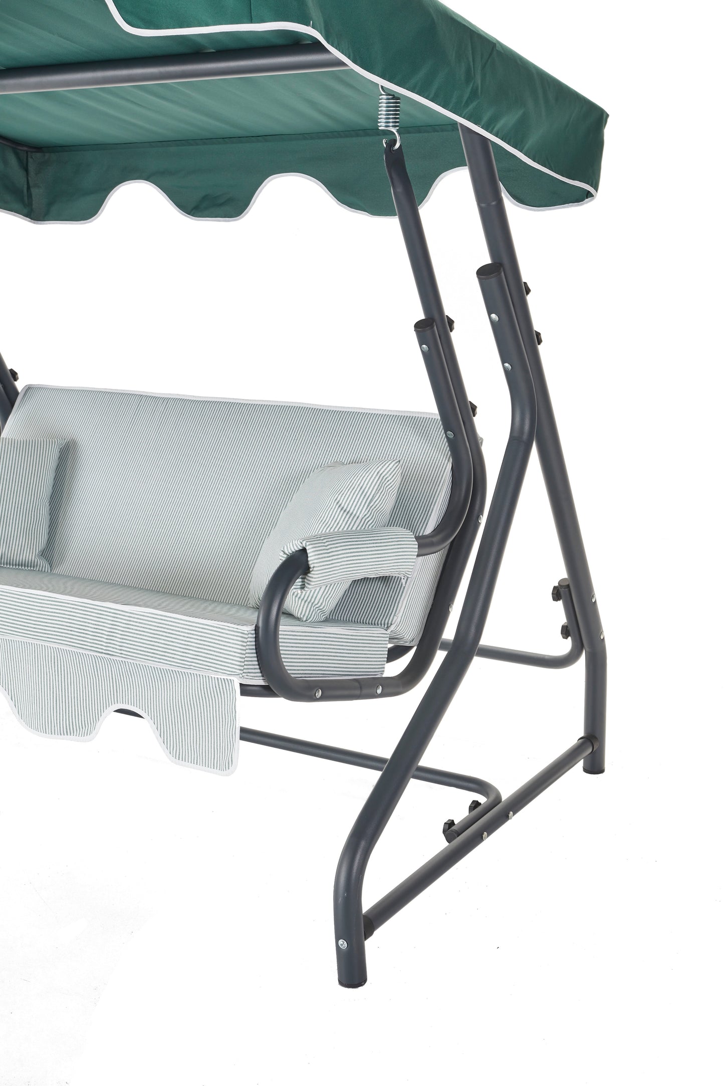 Tetto 2-Seat Porch Swing with Adjustable Backrest, Cushions, and Pillows Included