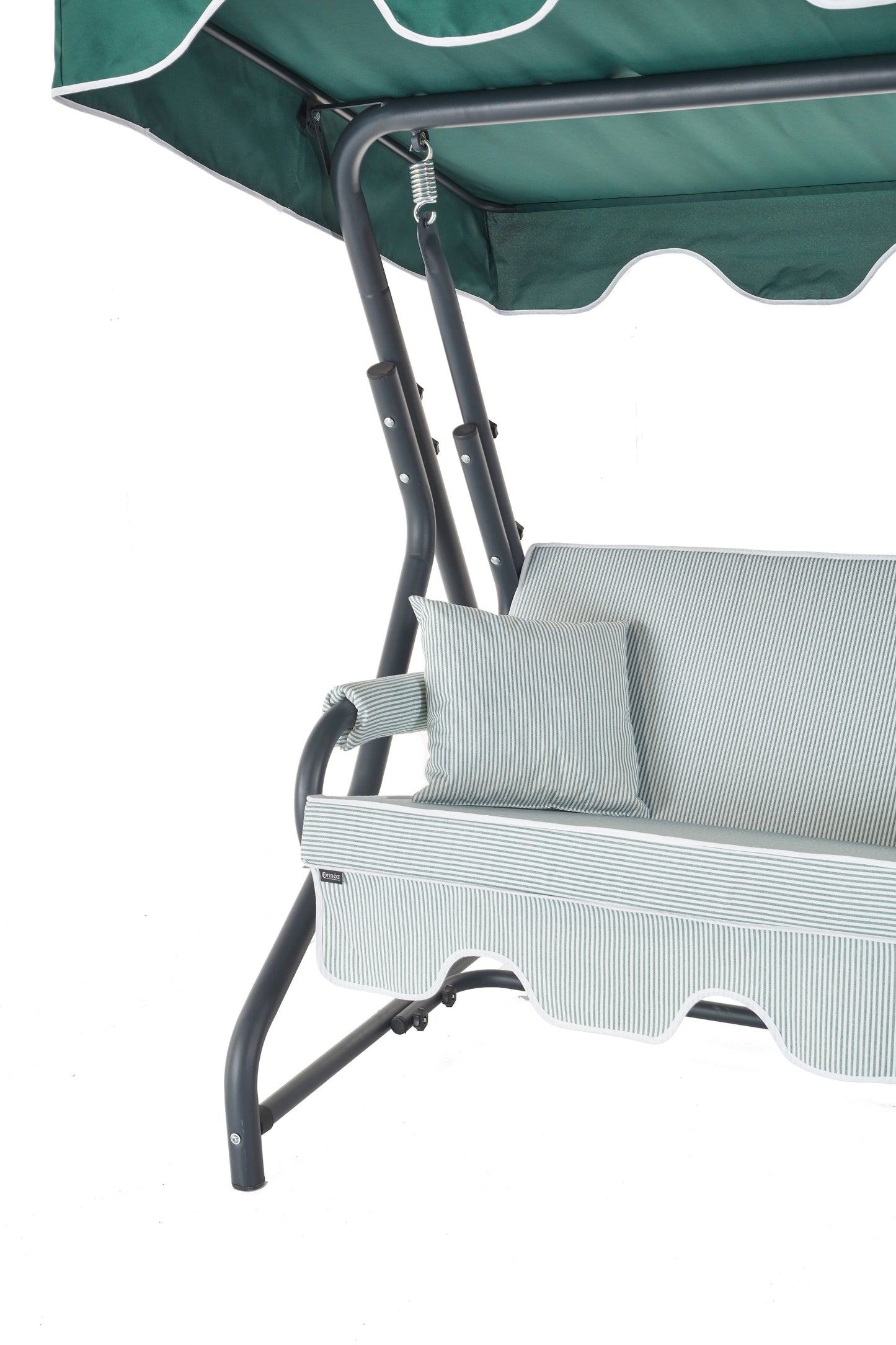 Tetto 2-Seat Porch Swing with Adjustable Backrest, Cushions, and Pillows Included