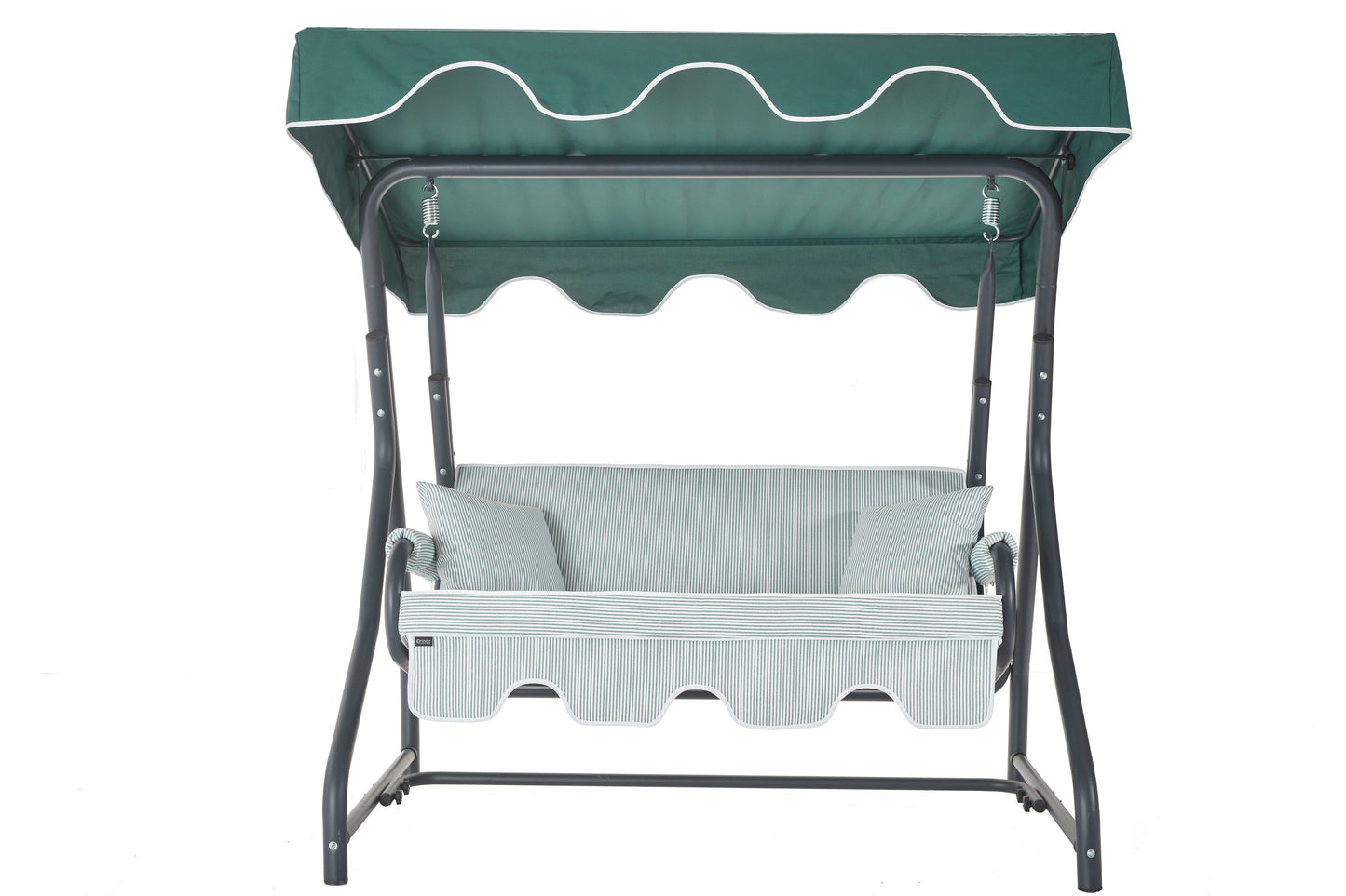 Tetto 2-Seat Porch Swing with Adjustable Backrest, Cushions, and Pillows Included