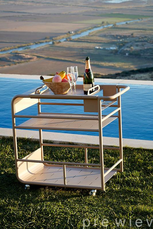Elvira Aluminum Bar Cart by Ministro Furniture