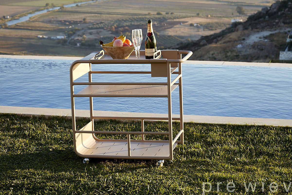 Elvira Aluminum Bar Cart by Ministro Furniture