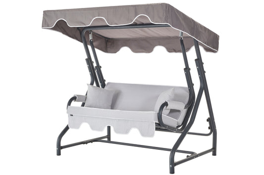 Tetto 2-Seat Porch Swing with Adjustable Backrest, Cushions, and Pillows Included