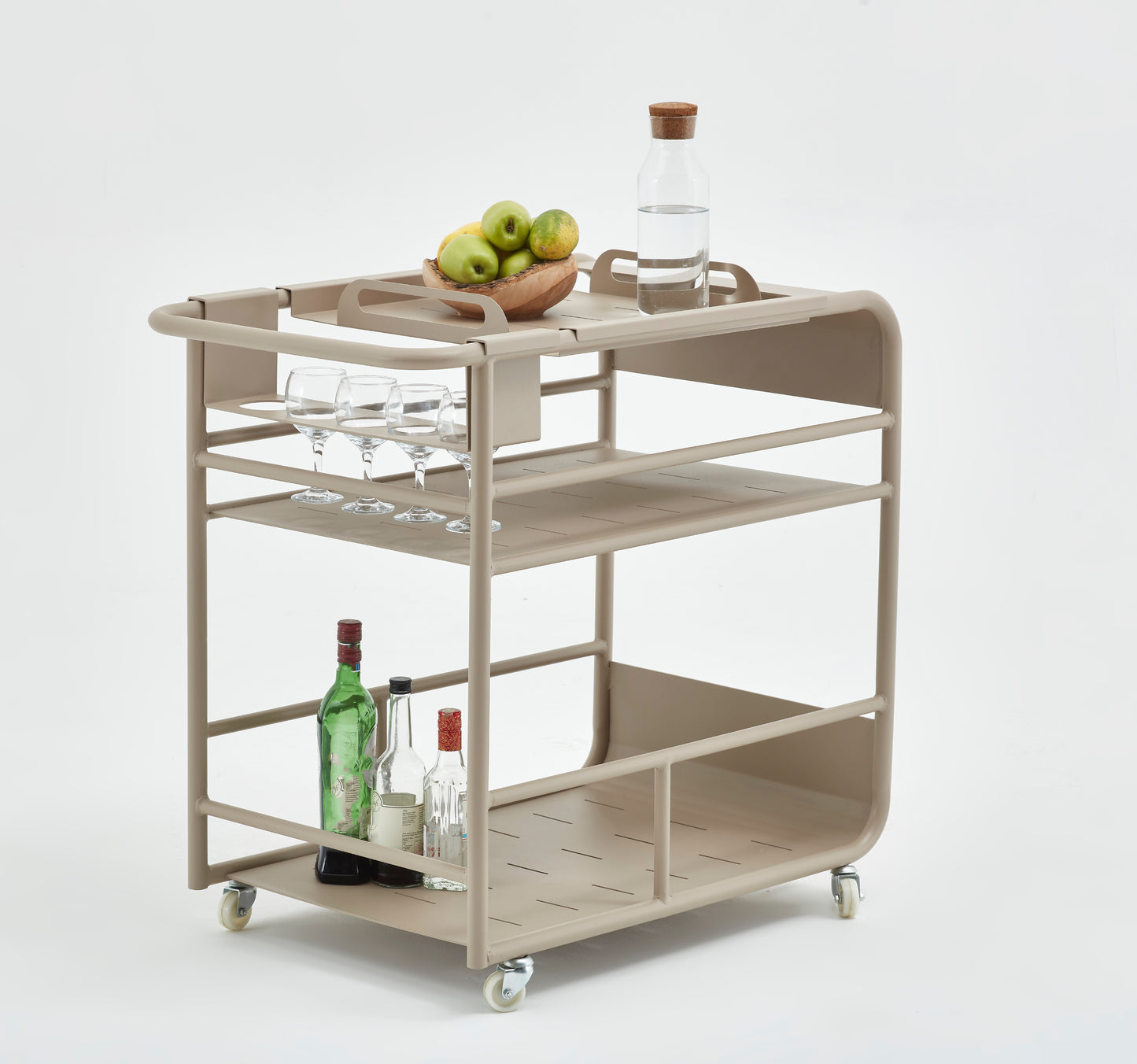 Elvira Aluminum Bar Cart by Ministro Furniture