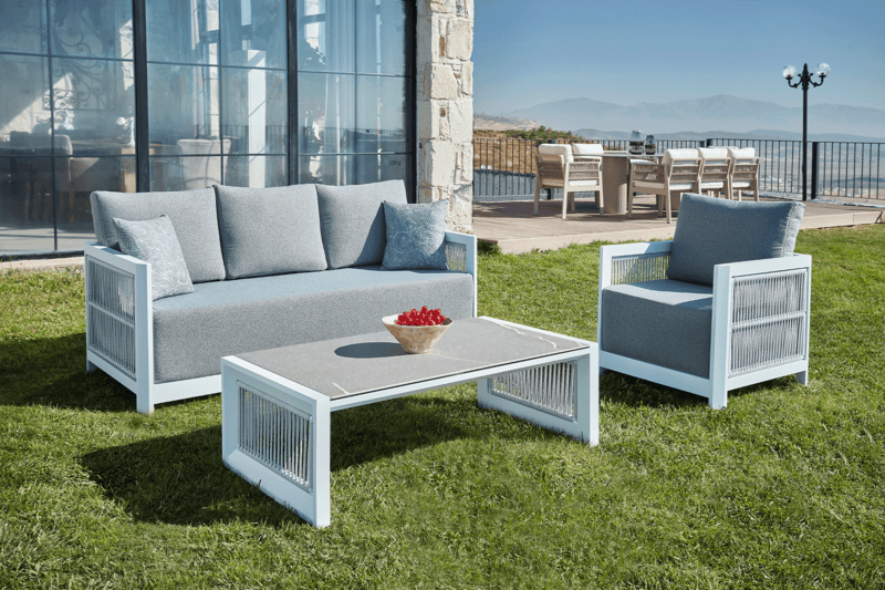 Akiko 4 - Piece Aluminum Sofa Seating Group with Cushions